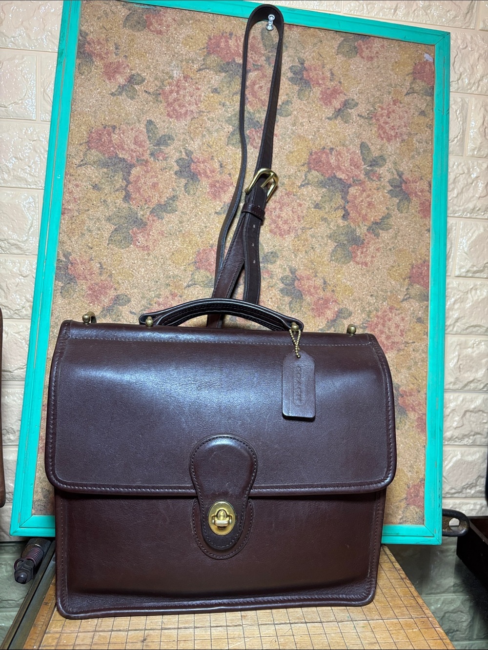 Coach Willis 9927 Mahogany Vintage Leather Satchel Bag Brass HW Hungary 1998